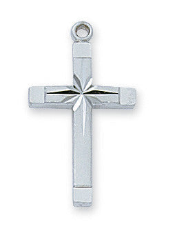 Sterling Silver Cross Necklace 16-18" Chain
