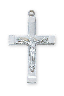 Sterling Silver Crucifix Necklace 18"