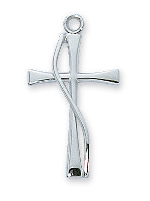 Sterling Silver Cross Necklace 18" Chain