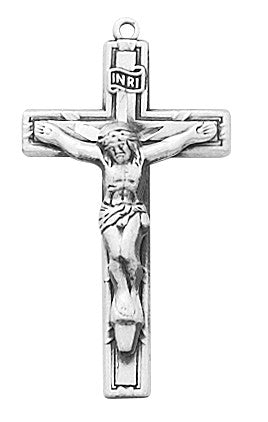 Sterling Silver Crucifix Necklace 18" chain