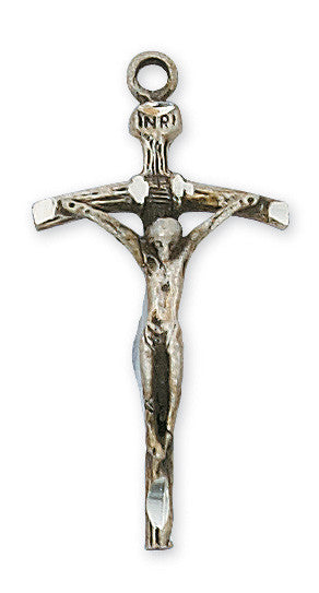 Sterling Silver Papal Crucifix 18" Chain