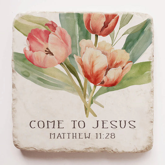 Matthew 11:28 Small Stone Block