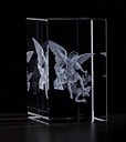 St Michael Etched Block Glass