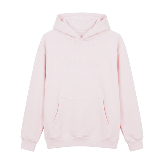 Jesus is King Pink Tonal Hoodie