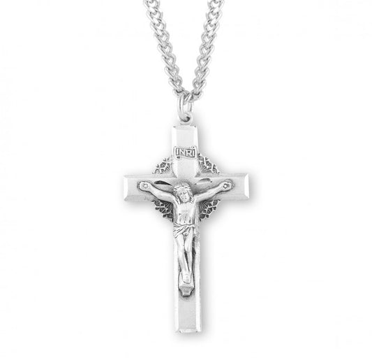 Sterling Silver Rosary Crucifix 24" Chain