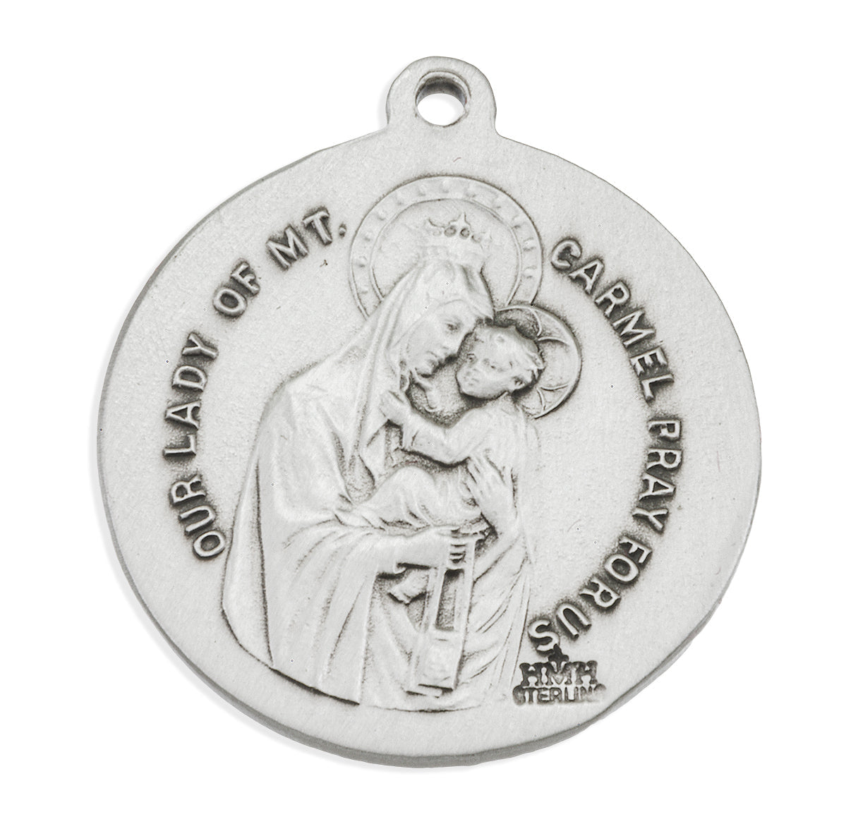 1" Sterling Silver Scapular Medal with 24" Chain