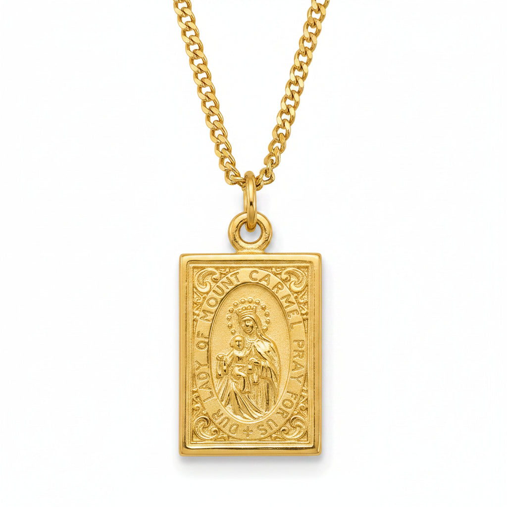 16kt Gold Over Sterling Silver Scapular Medal