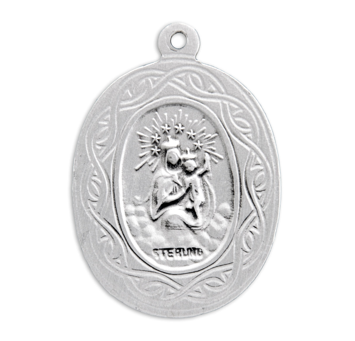 Sterling Silver Scapular Medal Crown of Thorns