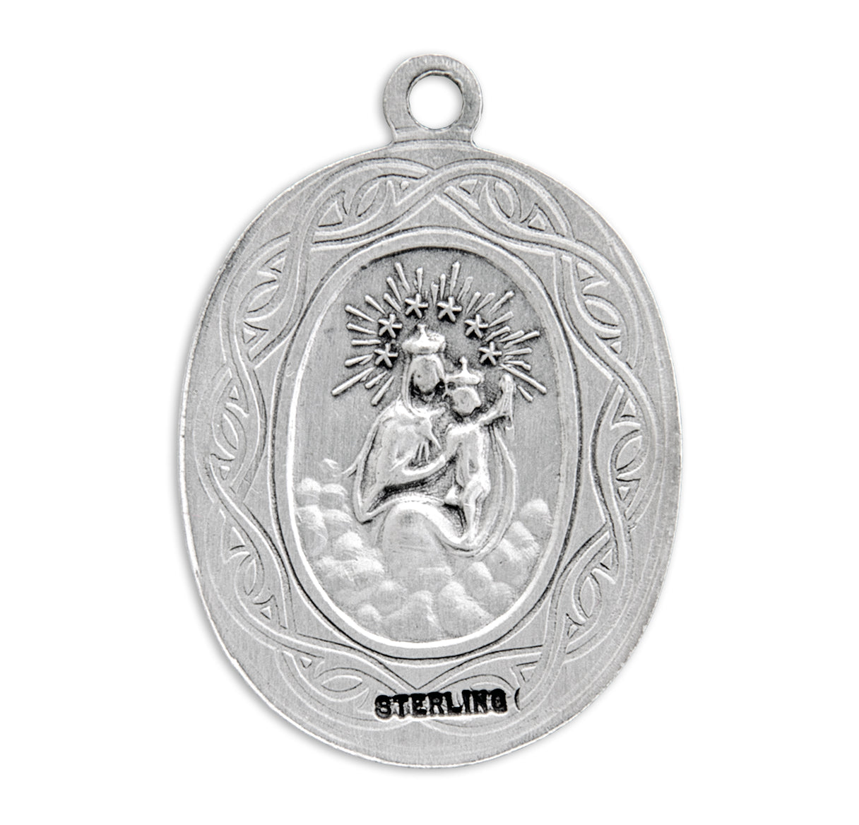 Sterling Silver Crown of Thorns Scapular Medal