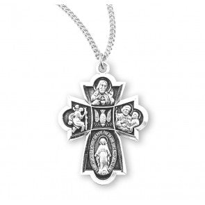 Sterling Silver 4-Way Medal 18" Chain
