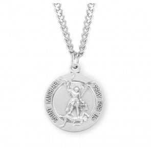 Sterling Silver St. Michael w/Guardian Angel Back 24" Chain