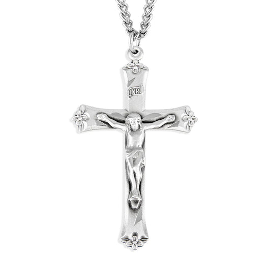 Sterling Silver Rosary Crucifix 24" Chain