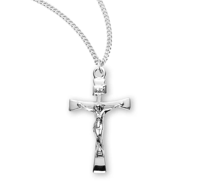 Sterling Silver Crucifix Necklace 18" Chain