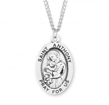 Sterling Silver Saint Anthony Medal 24" Chain