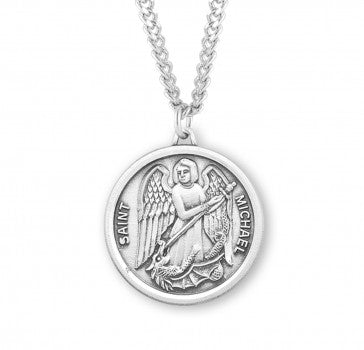 St. Michael Sterling Silver Round Medal