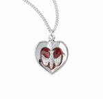 Sterling Silver with Red Enamel Holy Spirit 18" Chain