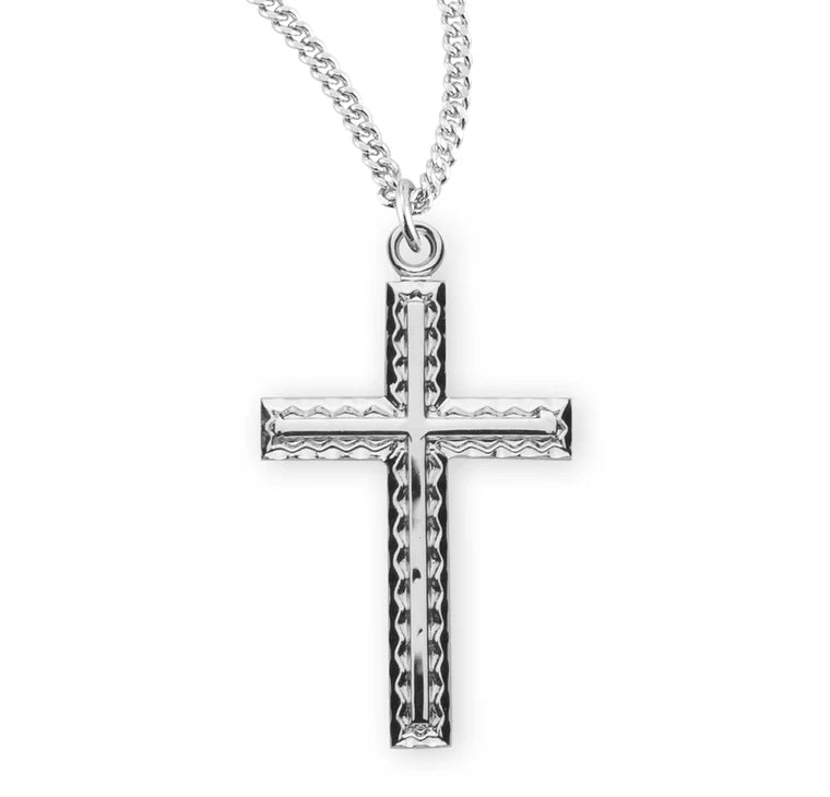 Sterling Silver Fancy Cross 18" Chain