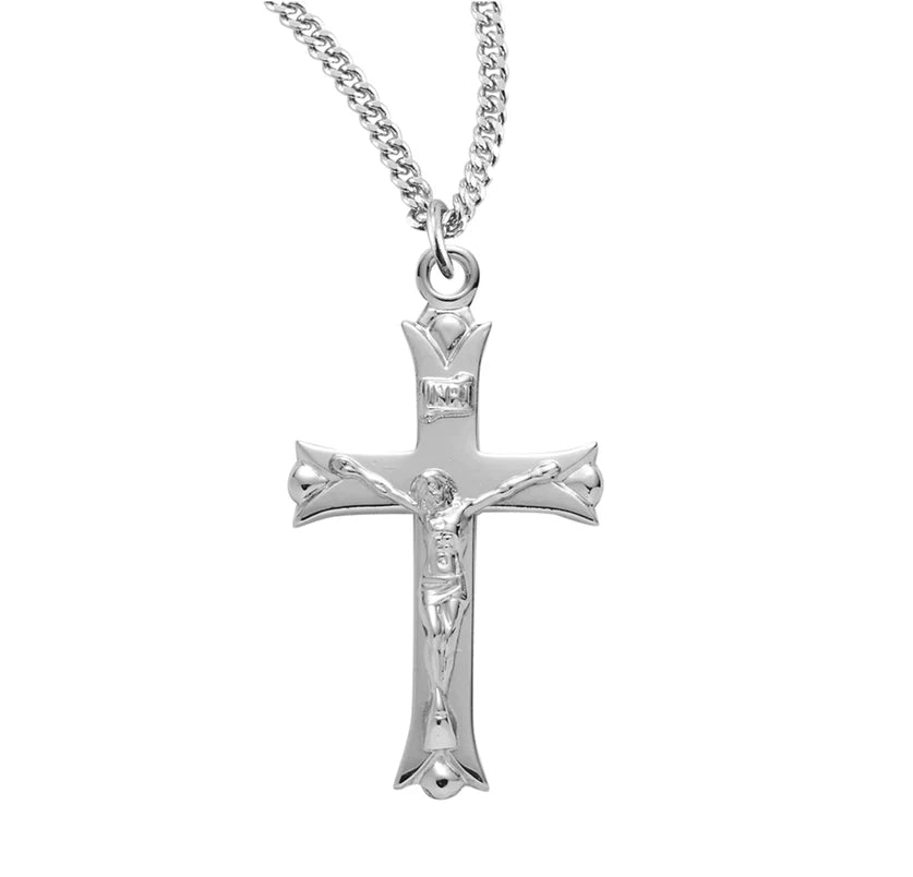 Sterling Silver Fancy Crucifix 18" Chain