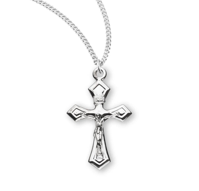 Sterling Silver Fancy Crucifix 18" Chain