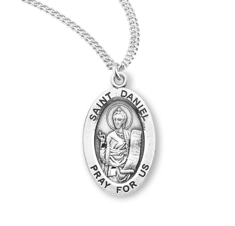 Sterling Silver Saint Daniel Medal 20" Chain