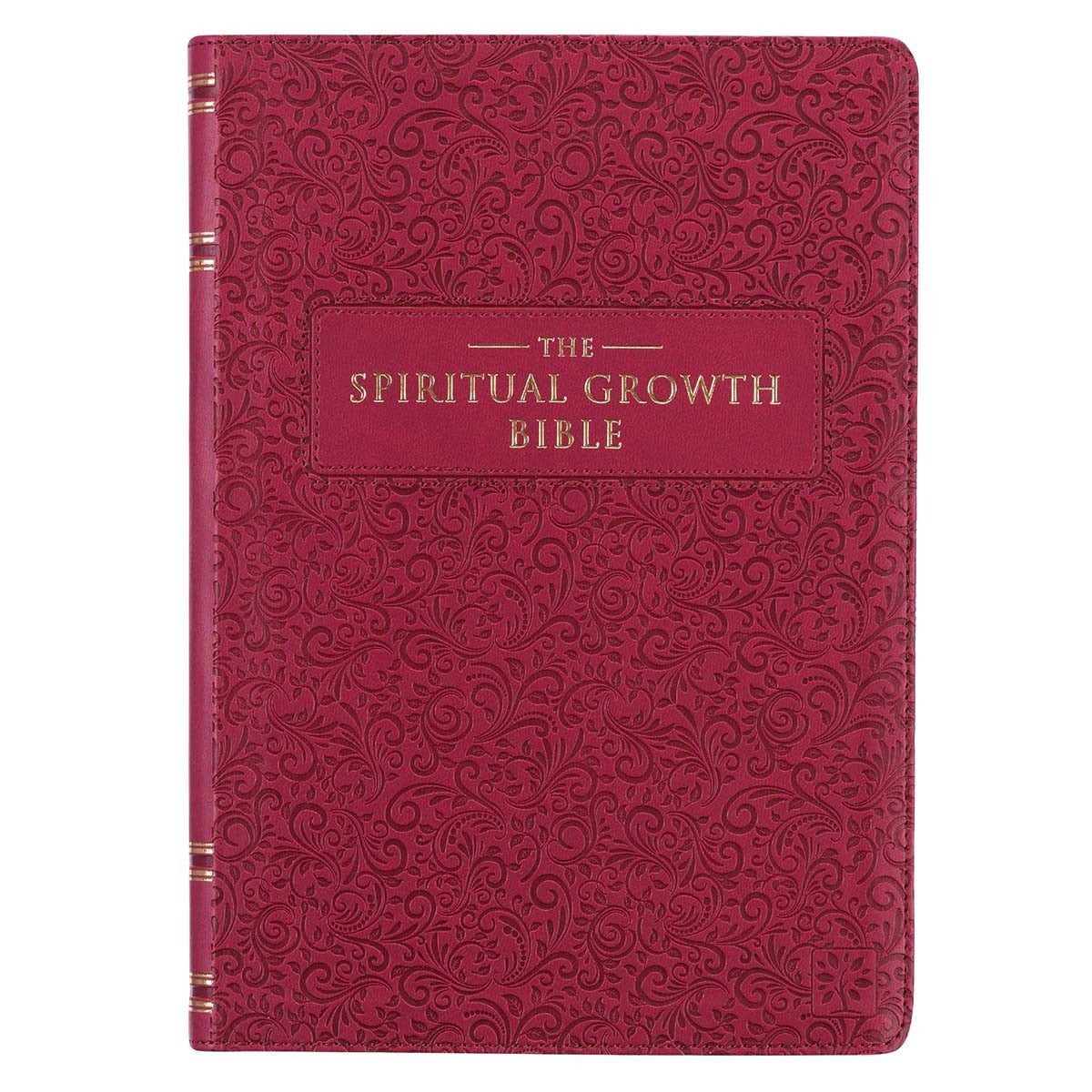Berry Faux Leather Spiritual Growth Bible NLT