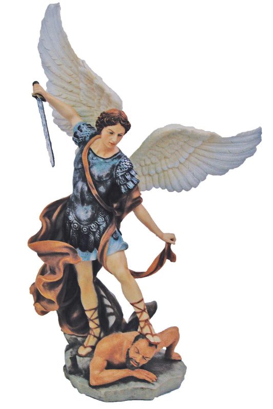 St. Michael in fully hand-painted color 14.5"