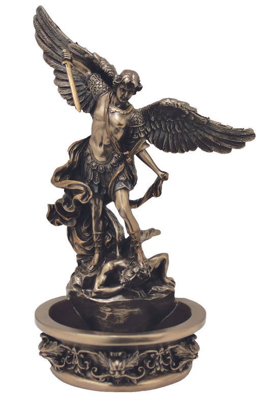St Michael Font - stands or hangs - cold cast bronze