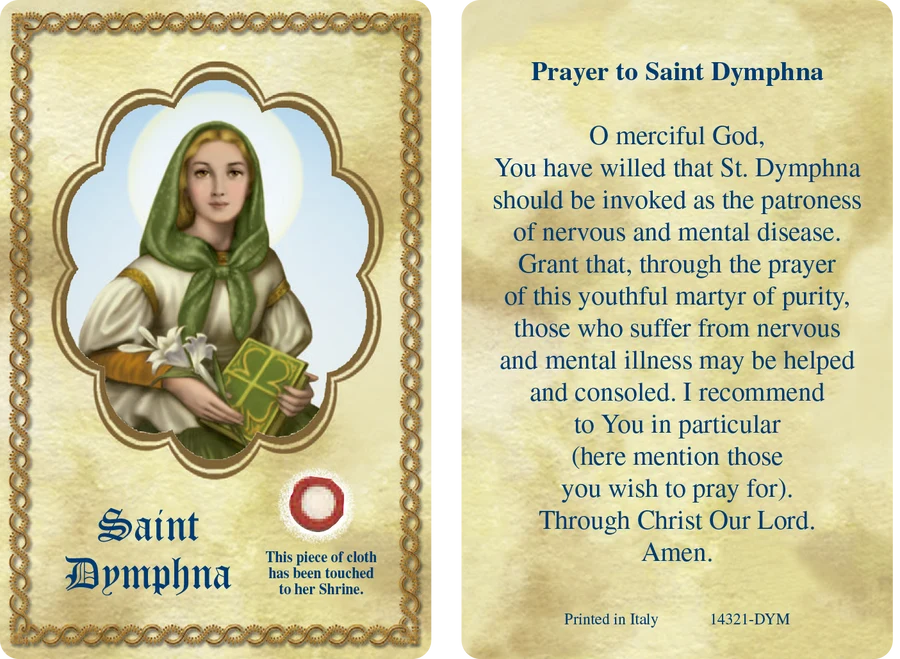 Saint Dymphna Relic Card