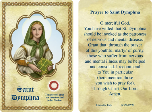Saint Dymphna Relic Card