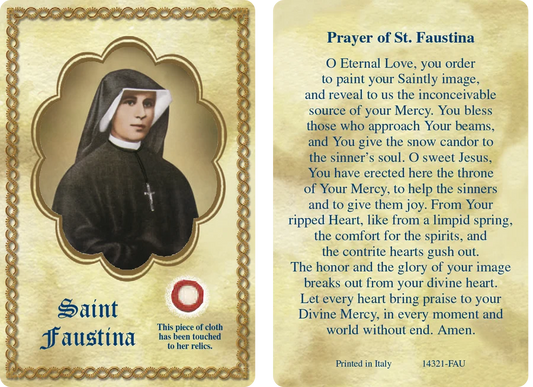 Saint Faustina Relic Card