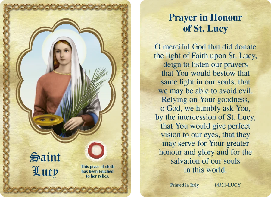 Saint Lucy Relic Card