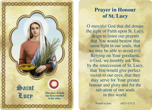Saint Lucy Relic Card