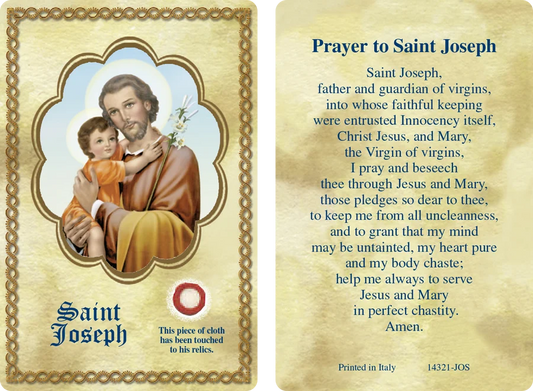 Saint Joseph 3rd Class Relic Prayer Card