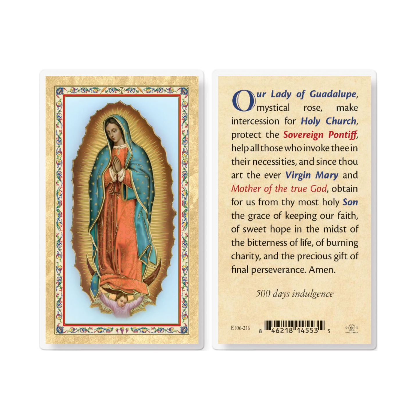 Guadalupe Holy Card