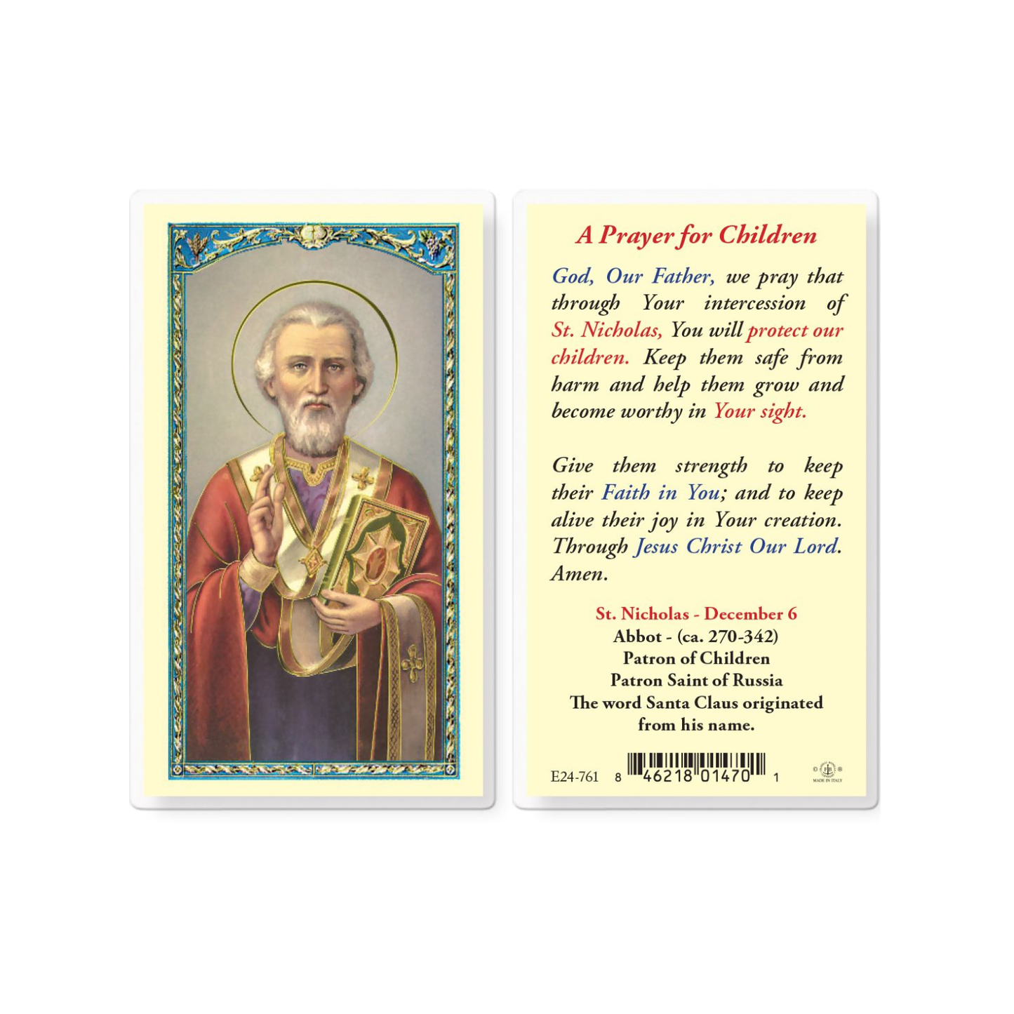 St. Nicholas Holy Card