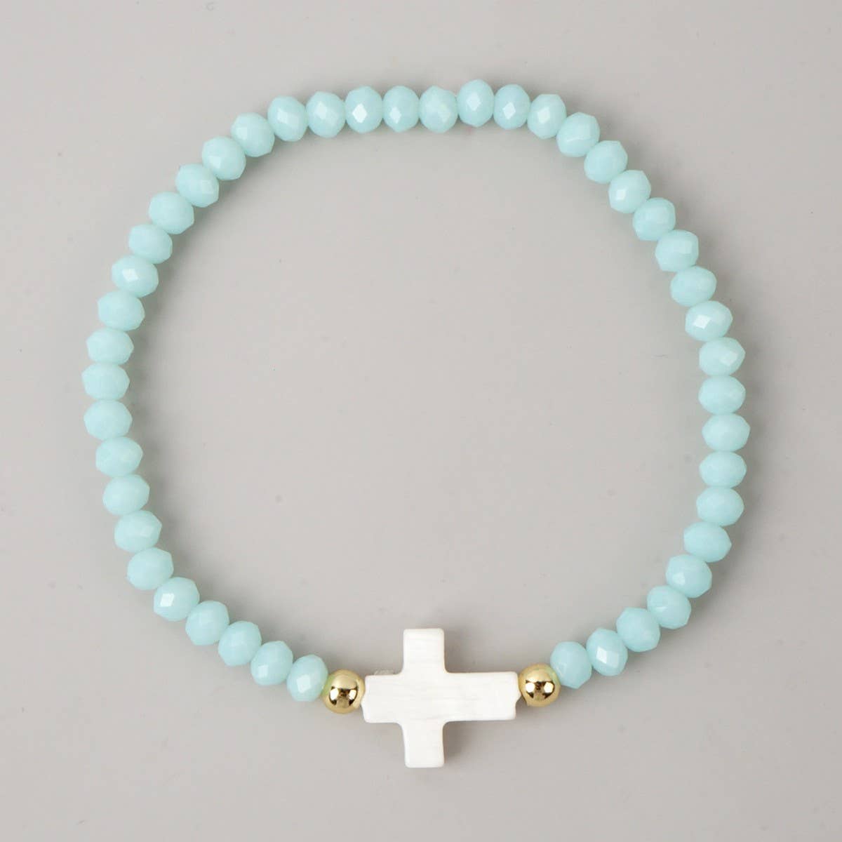 Colored Bead Cross Bracelet