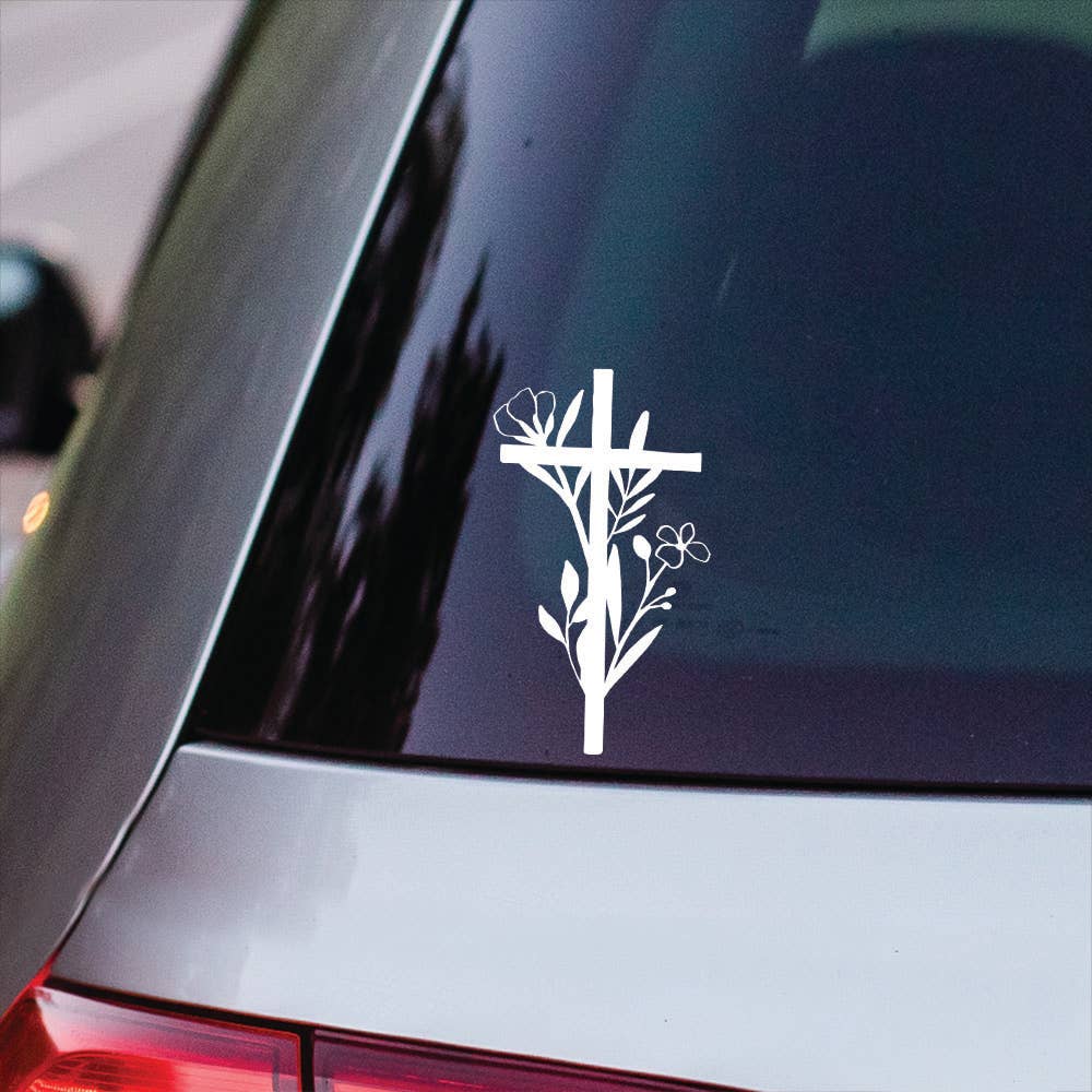 Floral Cross - Vinyl Decals – St. George