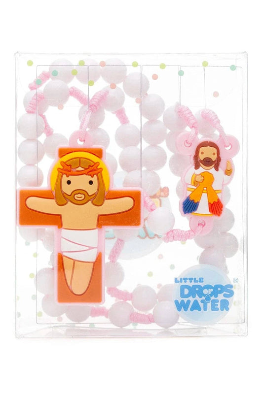 Divine Mercy Catholic Rosary Girls | Pink Prayer Beads | Little Drops of Water