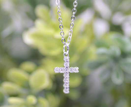 Small Cubic Zirconia Cross Necklace