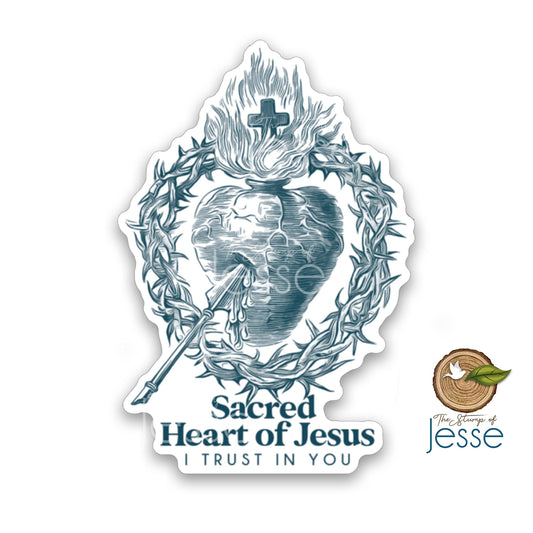 Sacred Heart of Jesus, I Trust In You Vinyl Sticker