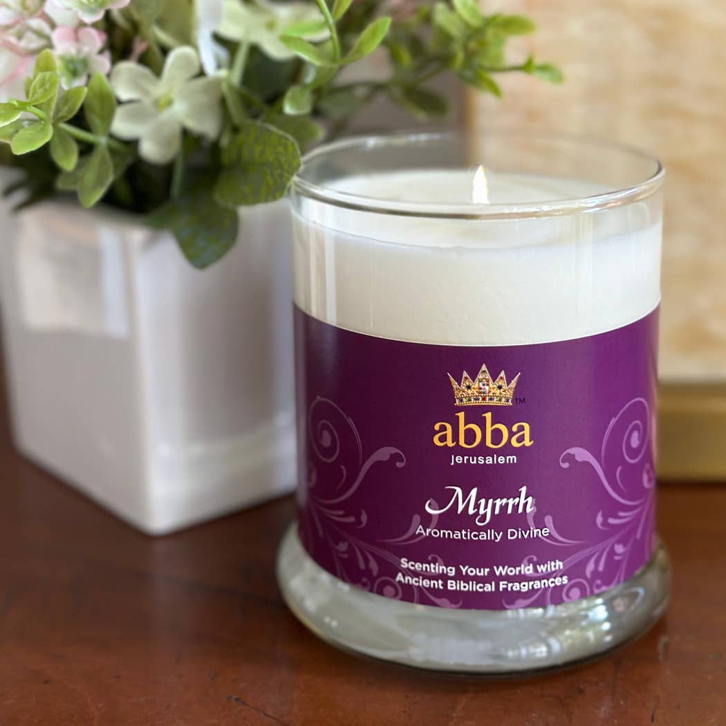 Myrrh 10oz Soy Blend Glass Candle