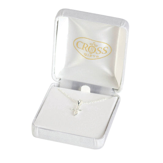 Necklace Silver Plate Petal Cross