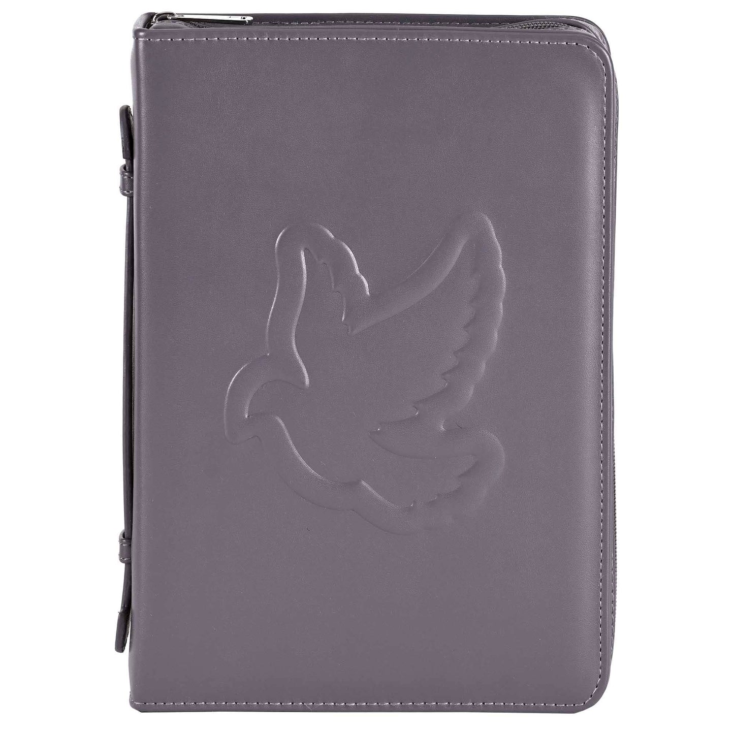 White Dove Bible Case Embossed Dove Gray XLarge