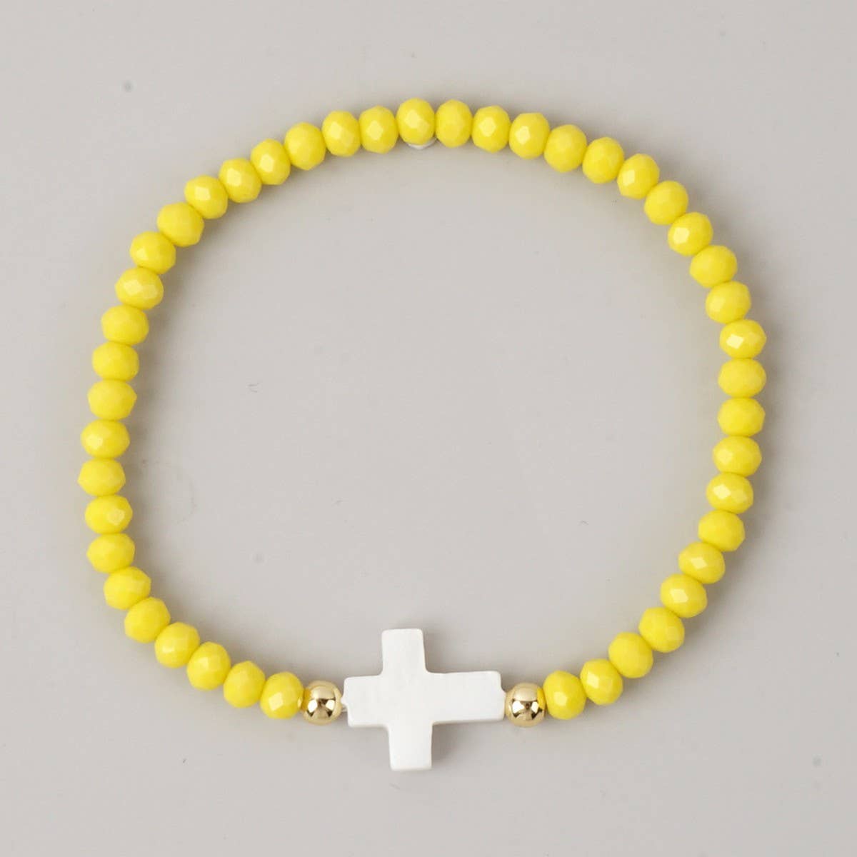 Colored Bead Cross Bracelet