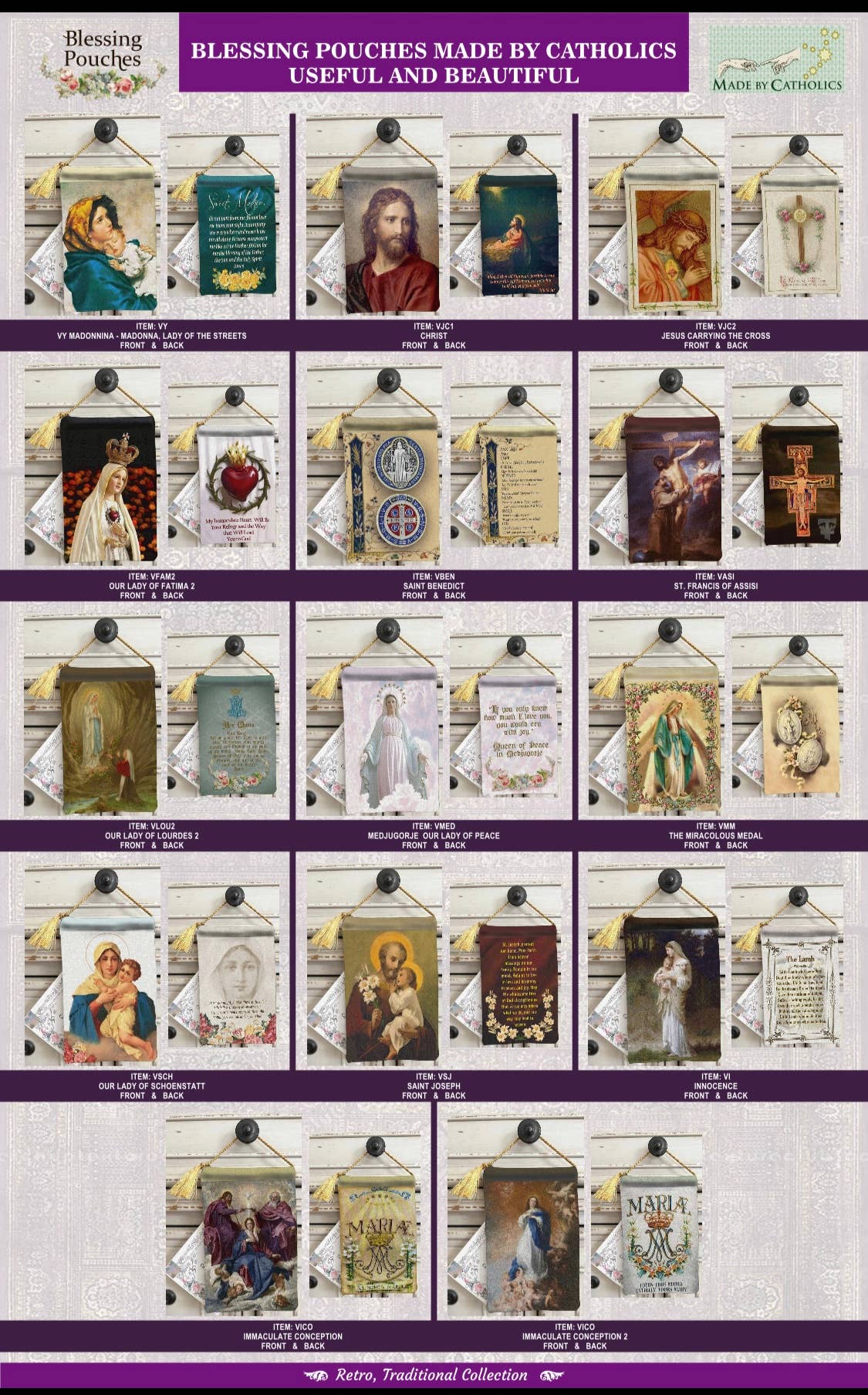 VINTAGE HEART Blessing Carrier Pouch BEHOLD THIS HEART