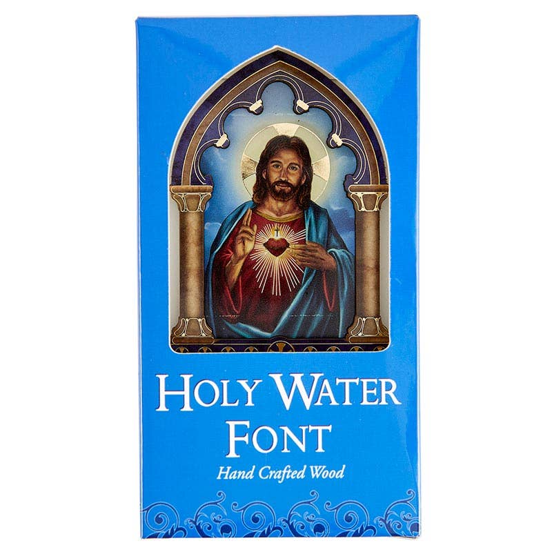 Hand Crafted Sacred Heart of Jesus Holy Water Font