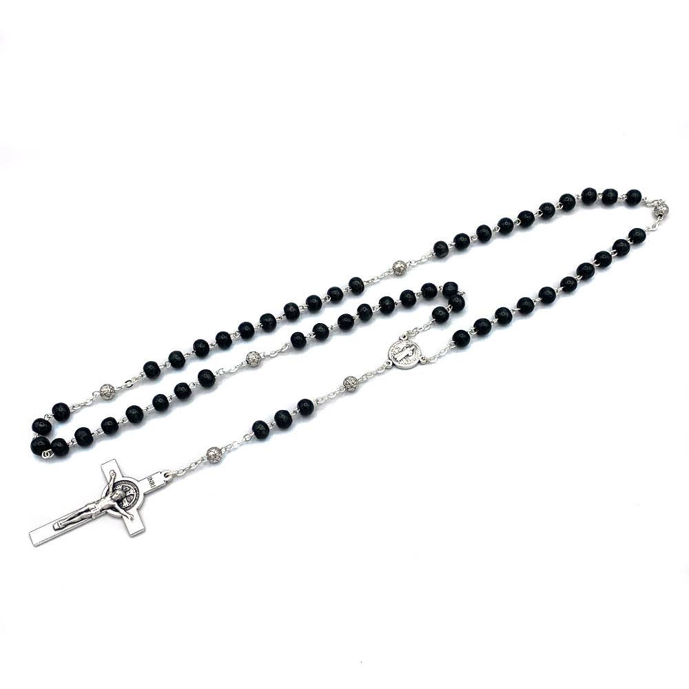 St. Benedict Black Wooden Rosary