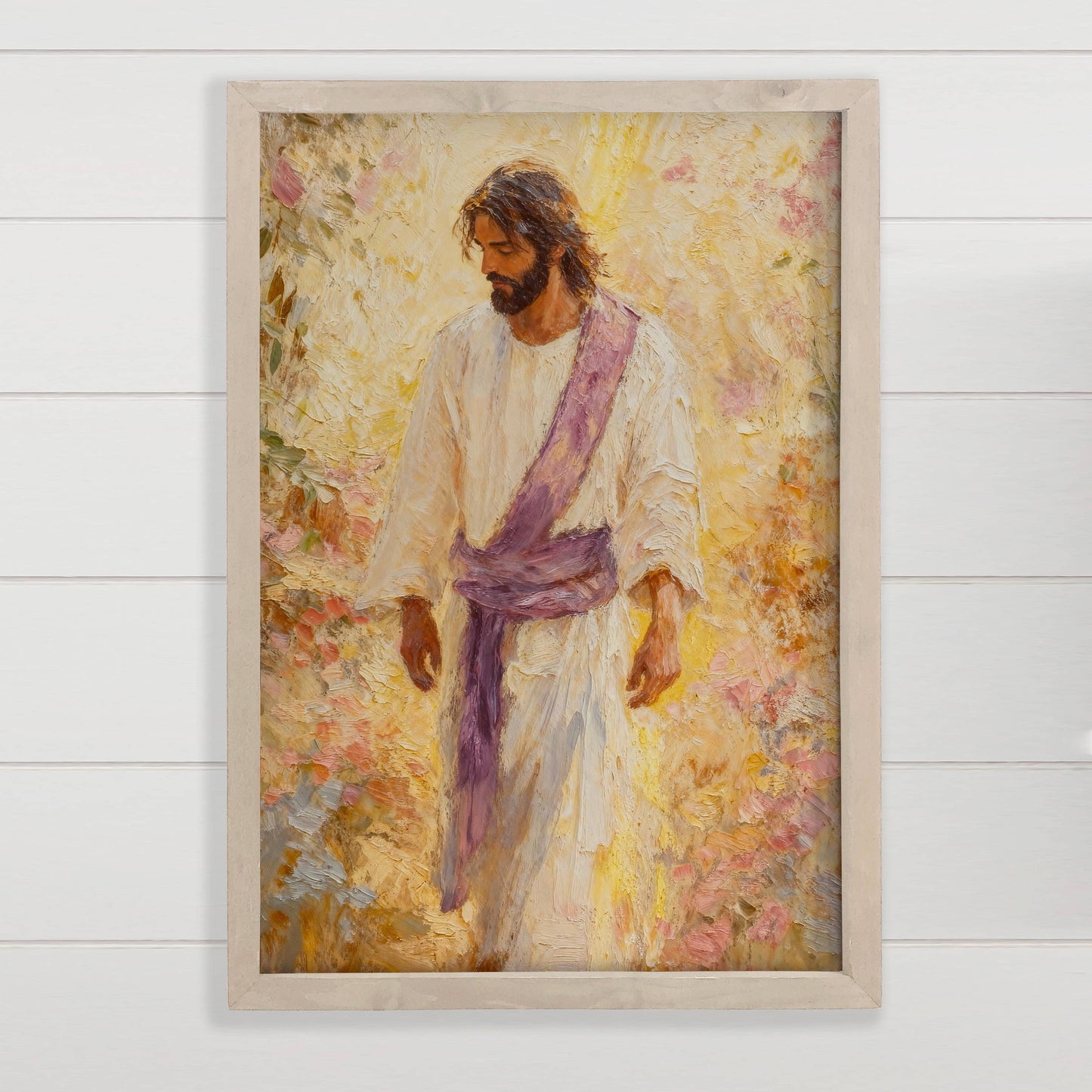 Jesus Golden Radiance - Farmhouse Bedroom Canvas Wall Art