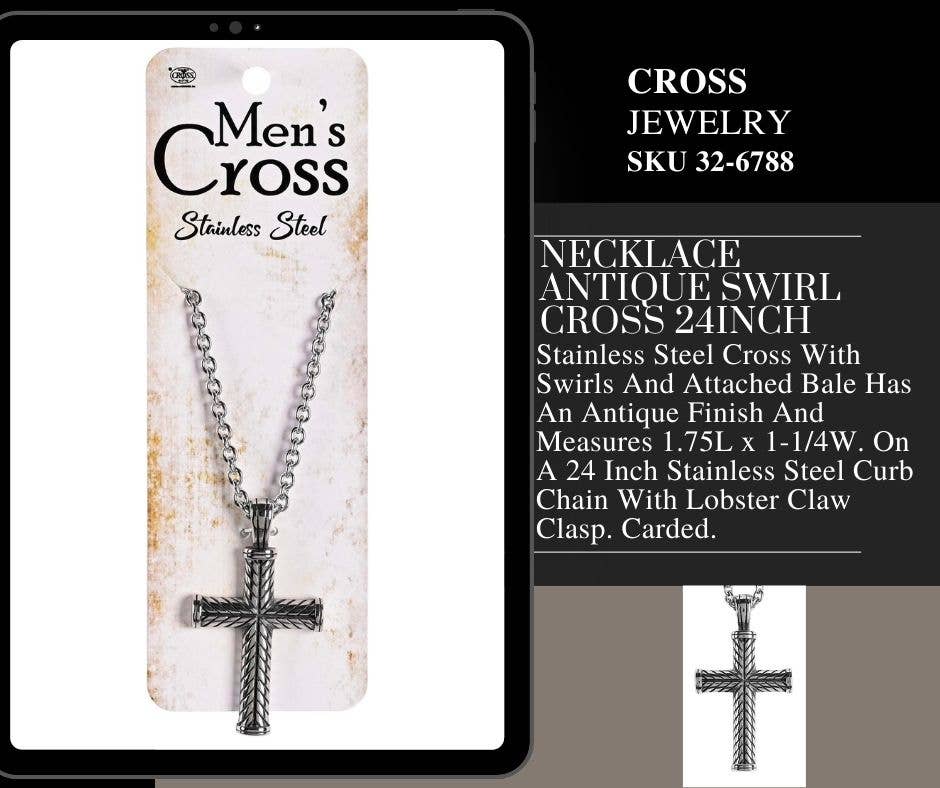 Men's Cross Necklace Stainless Steel