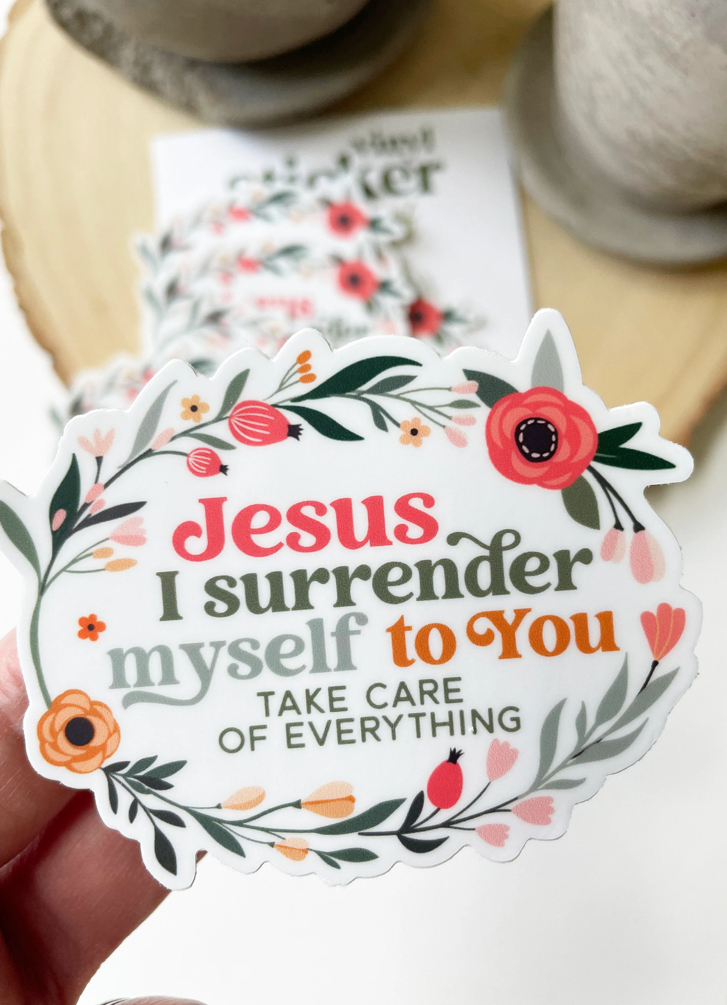 Jesus I surrender myself to You Waterproof Sticker